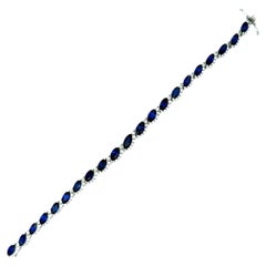 Bracciale in oro bianco 18 carati con diamante e zaffiro blu