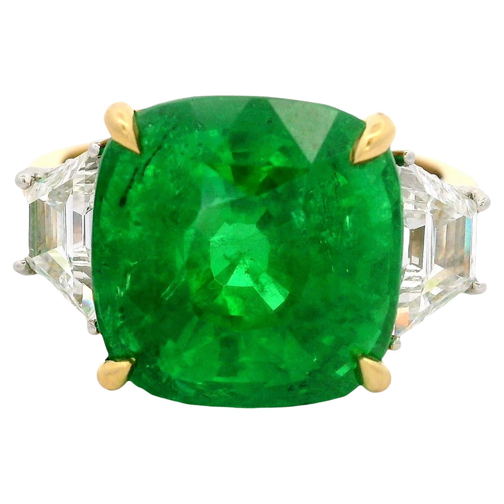 Eccezionale anello d'oro con granato tsavorite e diamante da 12,55 carati in vendita