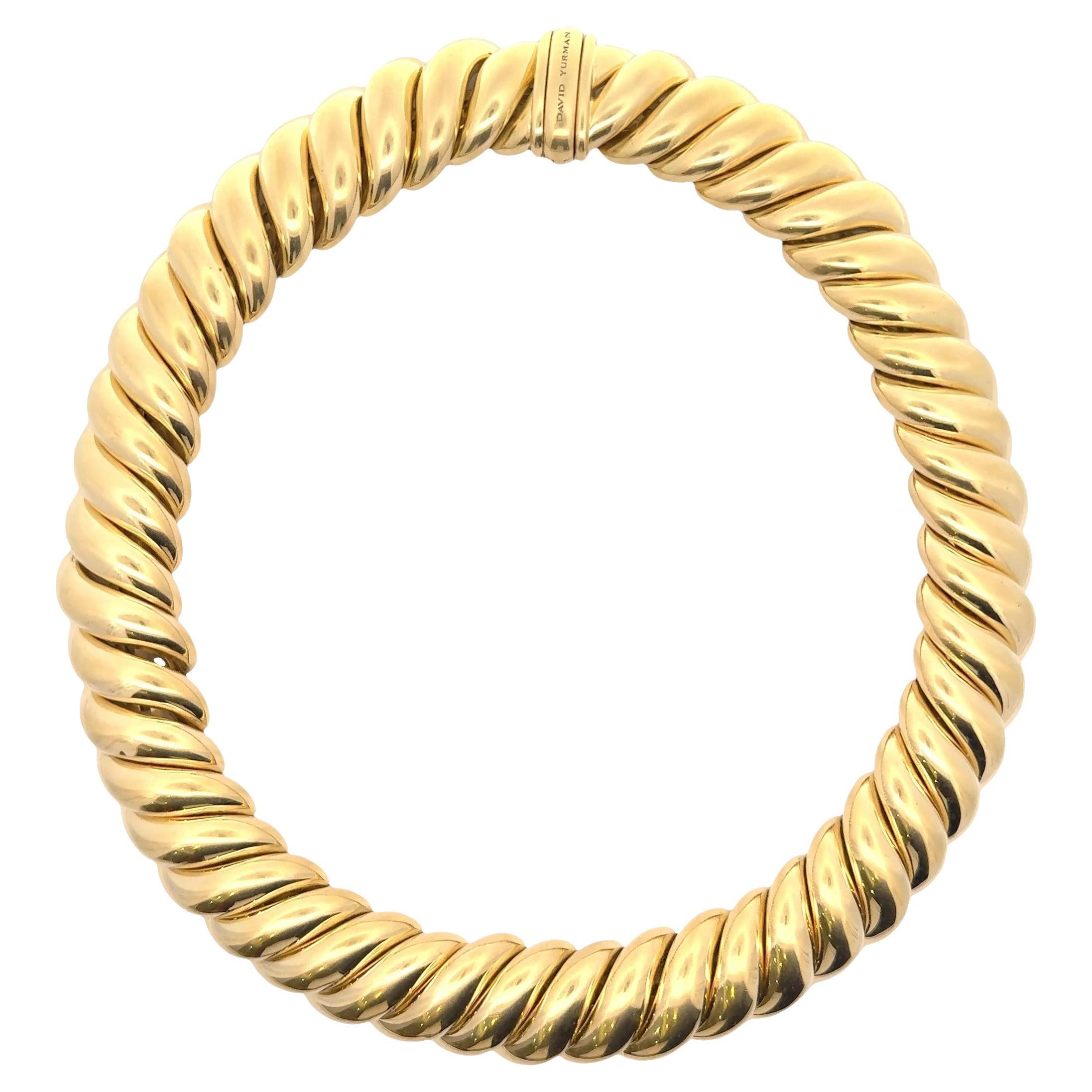 David Yurman Collana a spirale ritorta in oro giallo 18 ct. in vendita
