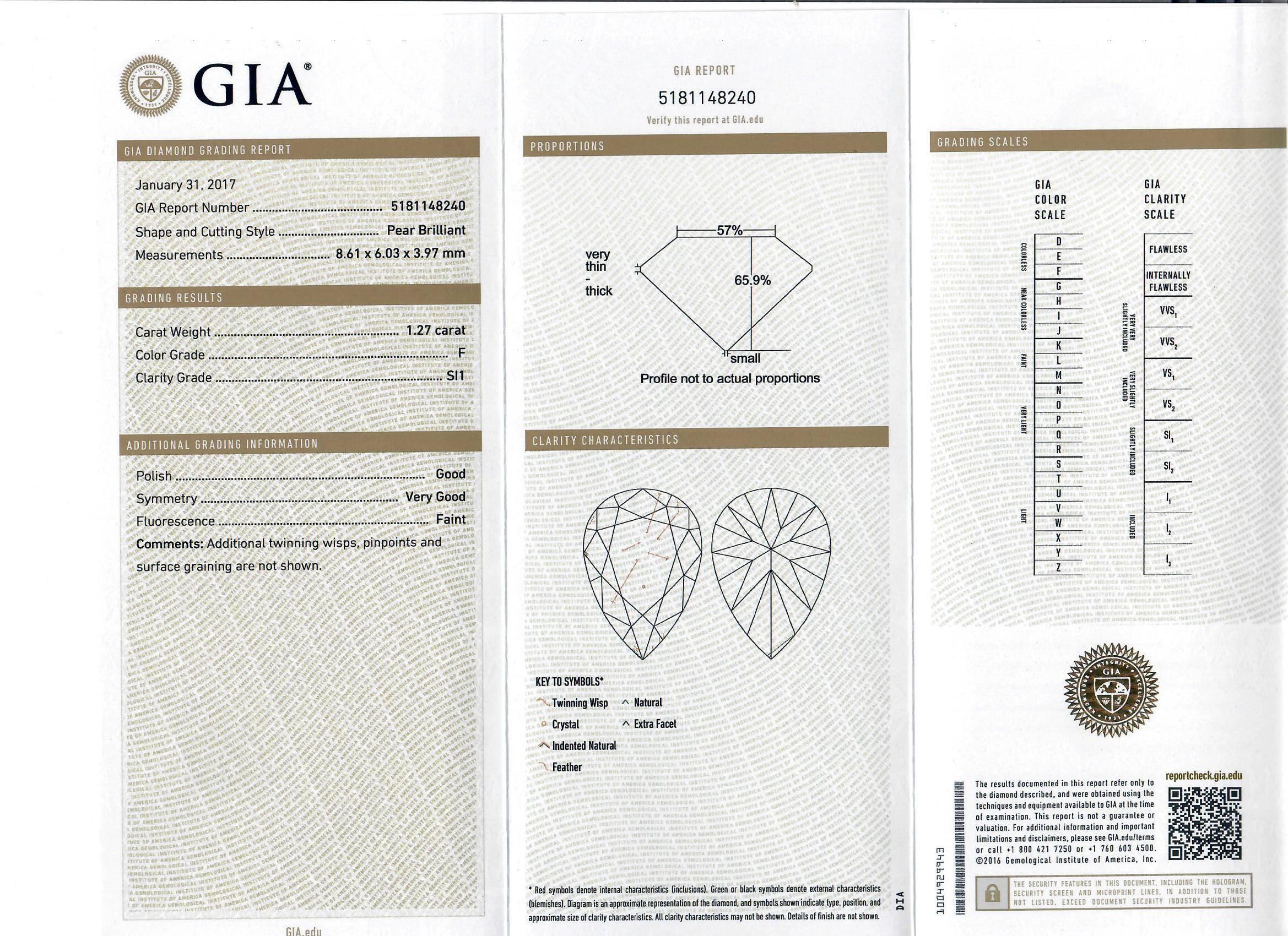GIA Certified Diamond Sapphire Platinum Bypass Ring 3