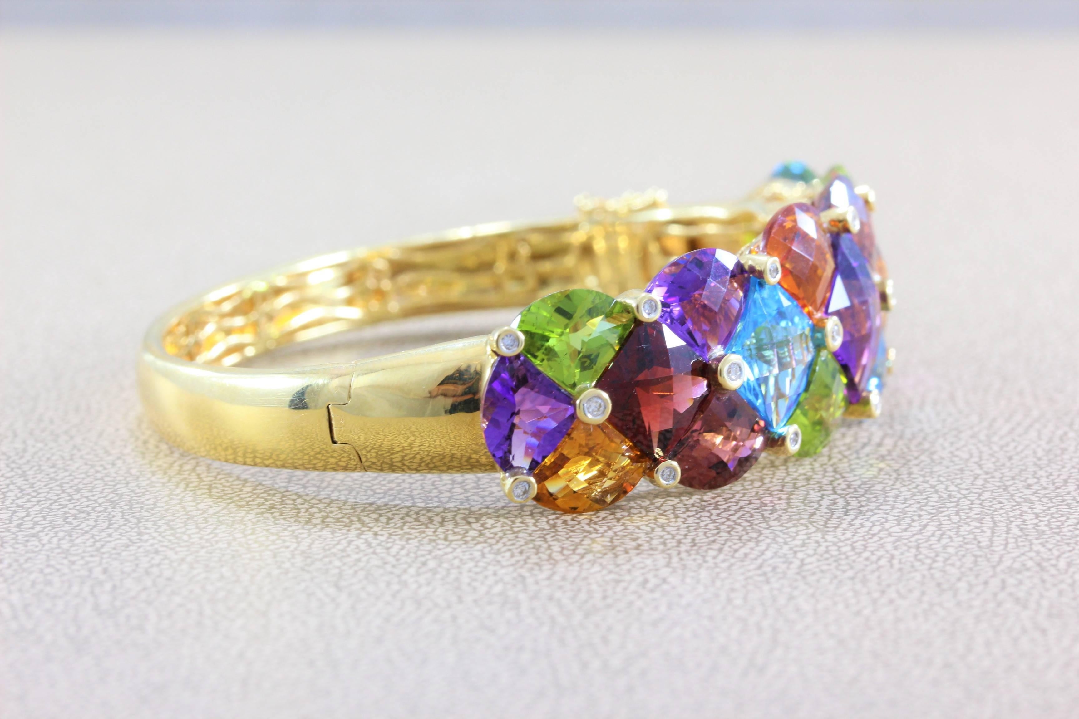 multi gemstone gold bracelet