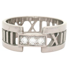 Tiffany & Co. Diamond Atlas Roman Numeral 18K White Gold Ring