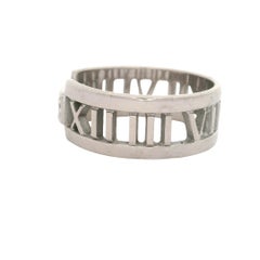 Tiffany & Co. Diamond Atlas Roman Numeral 18K White Gold Ring