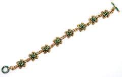 Pulsera Hidalgo de oro amarillo de 18 quilates con esmalte y eslabones en forma de tortuga