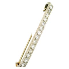 Art Deco Platinum Diamond Bar Pin Brooch, Circa 1929, 2.00ct