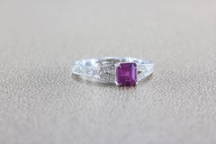 1.31 Carat GIA Certified Gem Pink Sapphire Diamond Platinum Ring