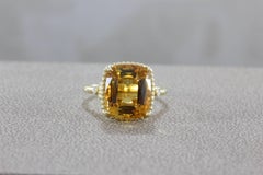 Tiffany & Co. Citrine Diamond Gold Cocktail Ring