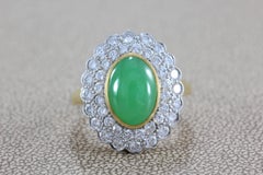 Gumps Jadeite Jade Diamond Gold Ring