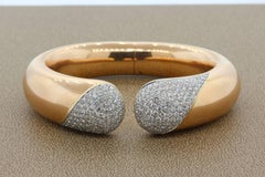 Large Diamond Gold Cuff Bracelet