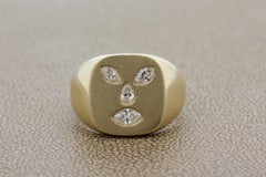 Gentlemen Diamond Gold Face Ring
