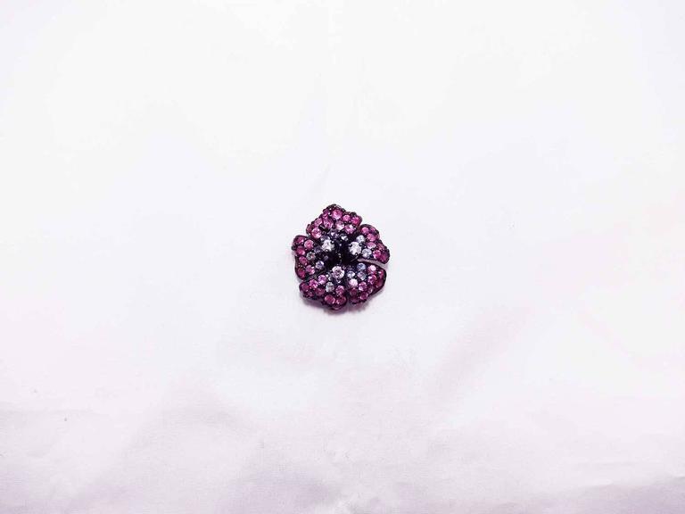 Tiny Flower Pendant with Ruby, Pink Sapphire, Sapphire and Diamond For Sale 1