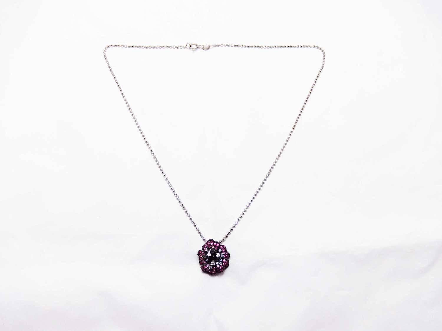 Tiny Flower Pendant with Ruby, Pink Sapphire, Sapphire and Diamond 2