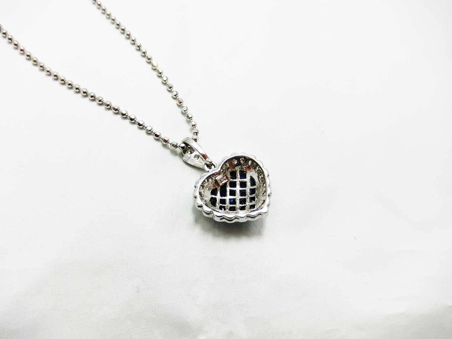 diamond and sapphire heart necklace