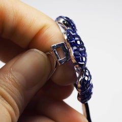 Blue Sapphire Flower Brooch