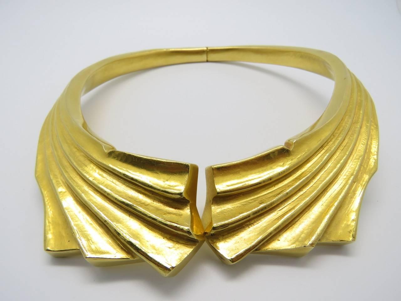 lias Lalaounis 18K Yellow Gold Collar Necklace.