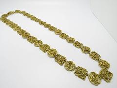 1970s Chaumet Paris Arcade  Large Abstract Motif Gold Necklace.