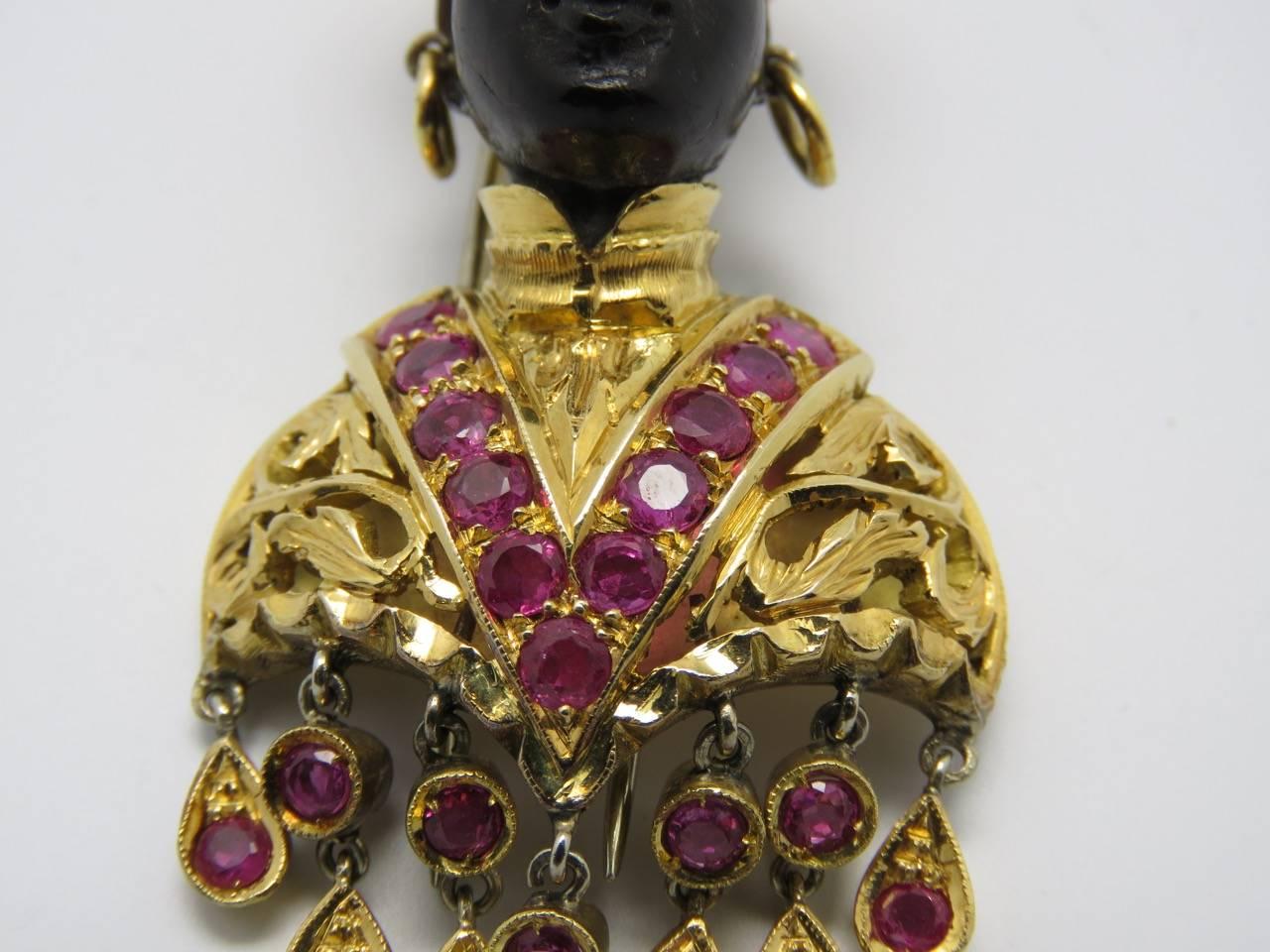 1960s Nardi Black Amber Ruby Gold Clip. 3