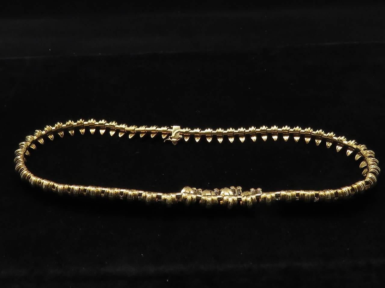 1960 Mauboussin Diamond Yellow Gold Platinum Necklace In Excellent Condition For Sale In Beziers, FR