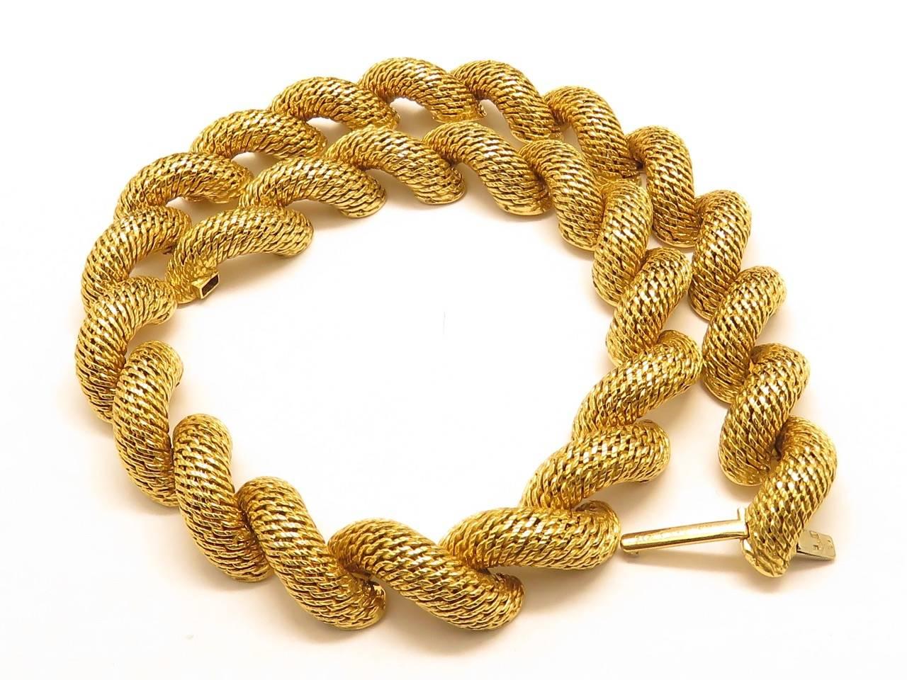1960s Hermès Torsade Yellow Link Chain Necklace 1