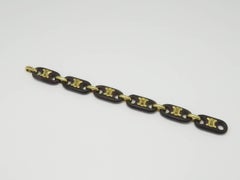 French Celine Wood Yellow Gold Bracelet
