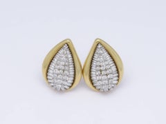 1970s René Boivin Diamond Gold Clip-On Earrings