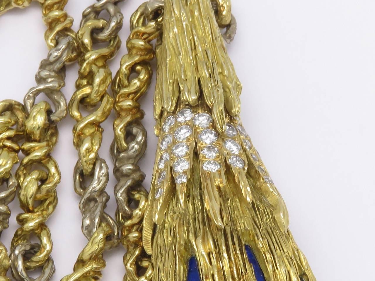 Chaumet Lapis Lazuli Diamond Earring and Necklace Set 5