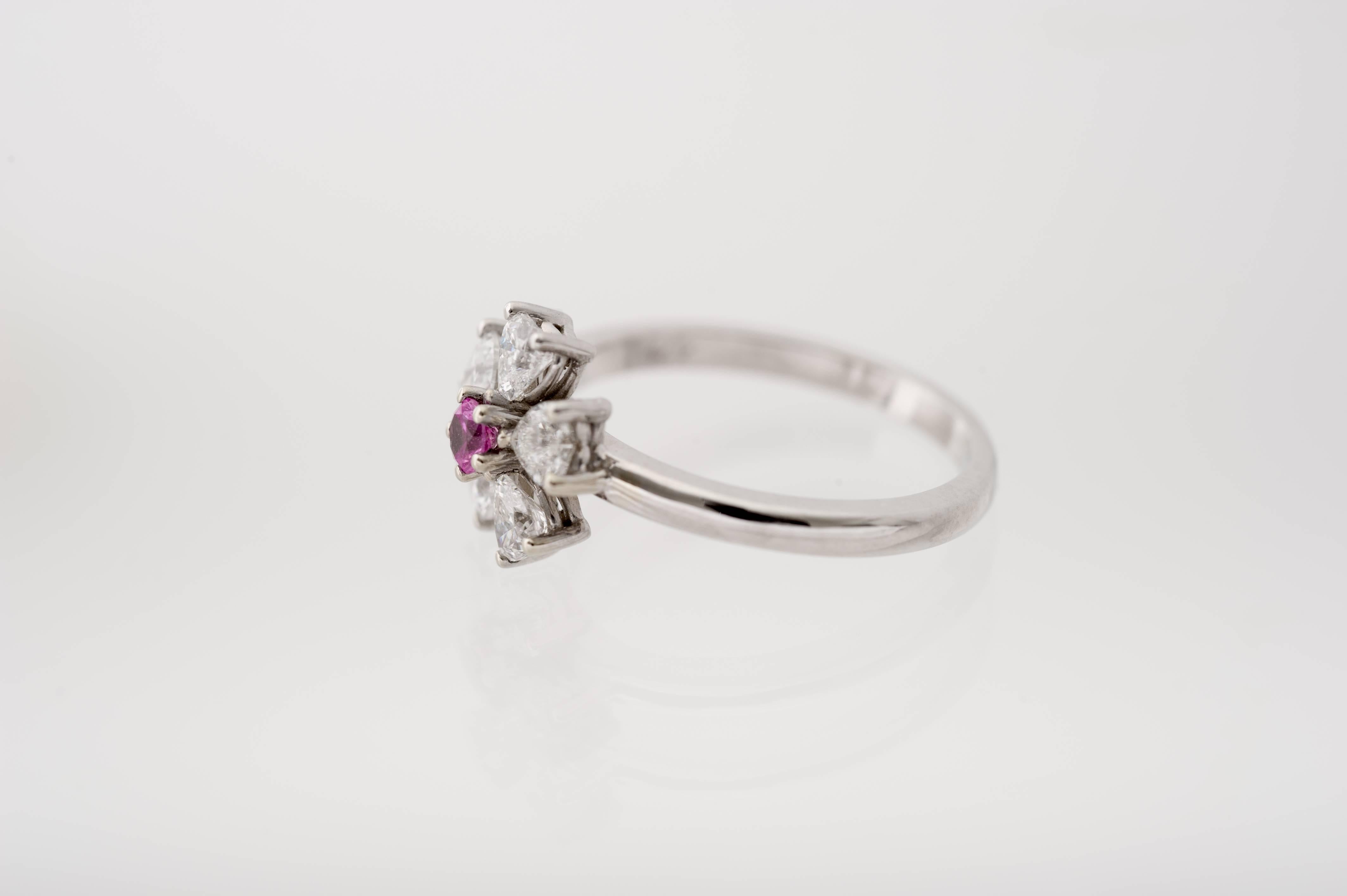 floral shaped engagement ring