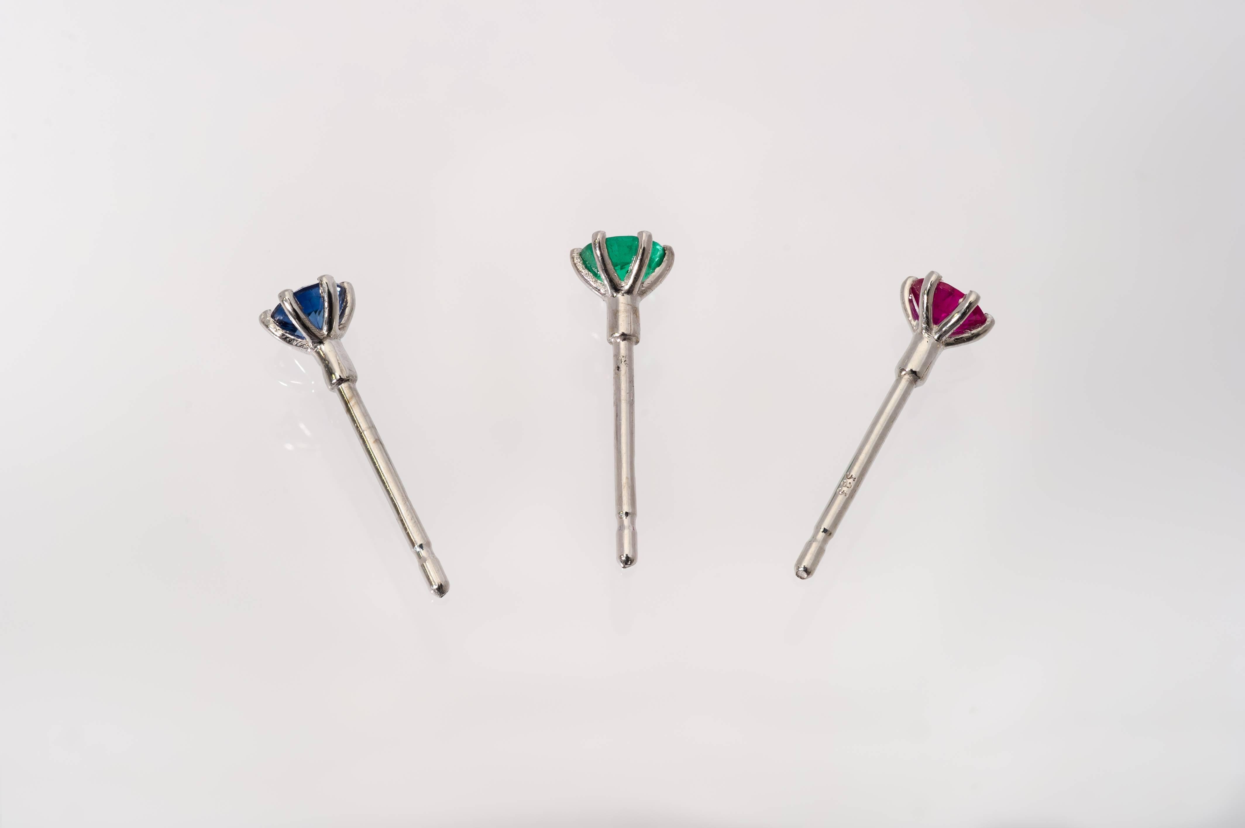 Floral Motif Interchangeable Diamond Earrings Set with Heart Shape Diamonds 2