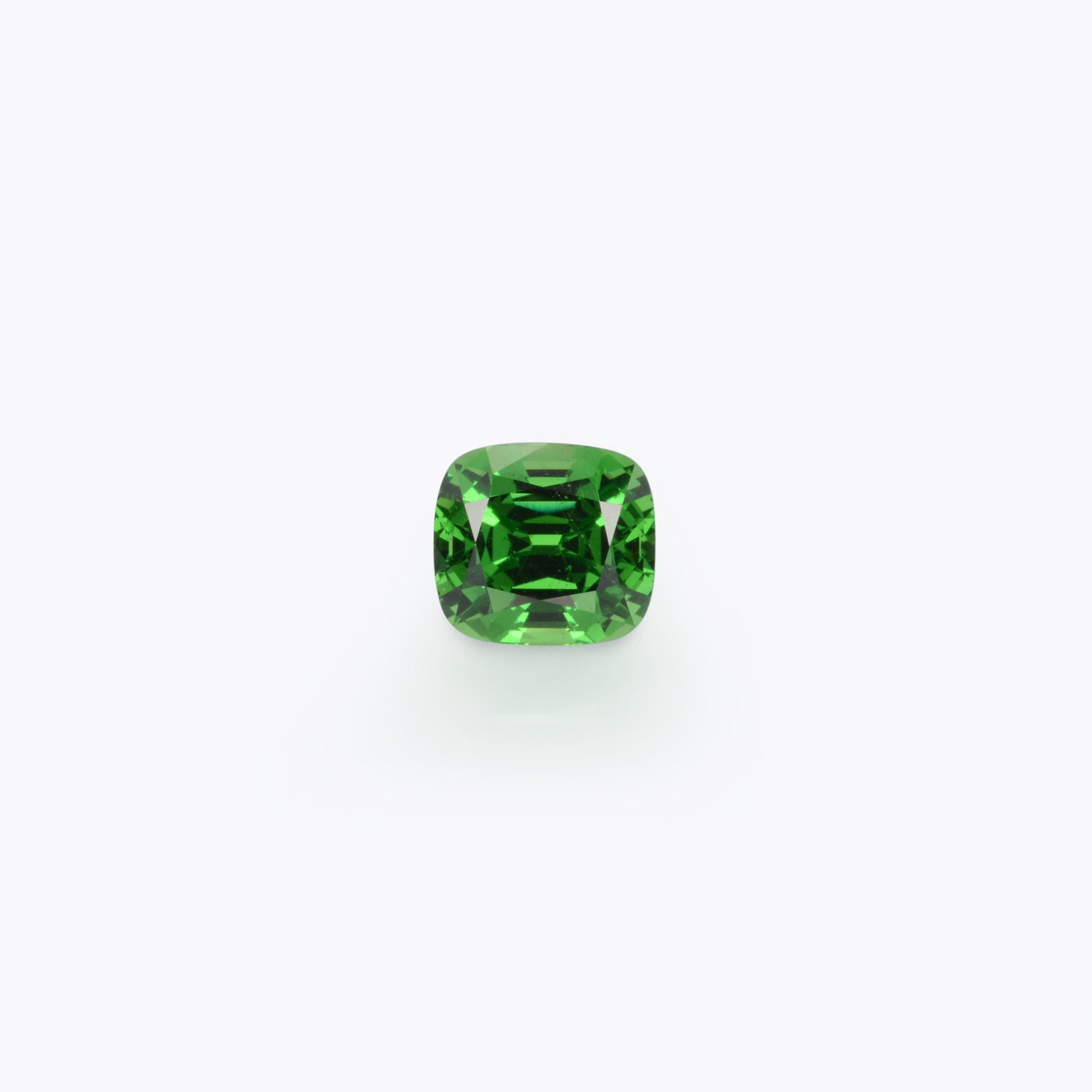 Alluring 3.18 carat Tsavorite cushion cut gem, offered loose to a very special lady or gentleman.
Dimensions: 8.20 x 7.50 x 6.10 mm.
Returns are accepted and paid by us within 7 days of delivery.
We offer supreme custom jewelry work upon request.