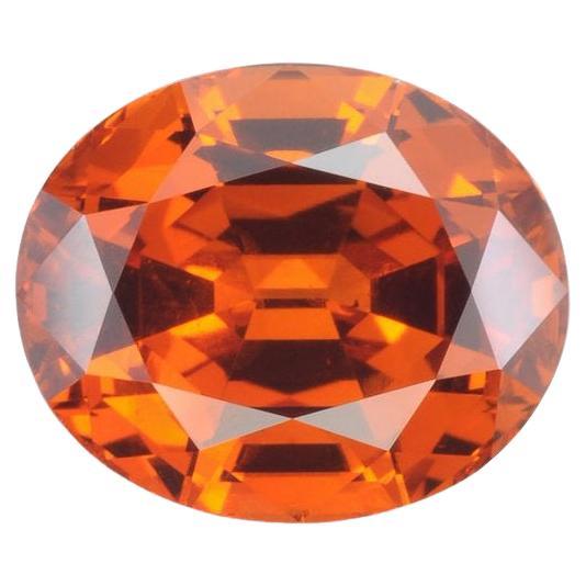 Oval Cut Mandarin Garnet Ring Gem 4.92 Carat Oval Loose Gemstone