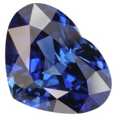 Unheated Sapphire Heart Shape Gem 7.57 Carats Loupe Clean No Heat Loose Gemstone