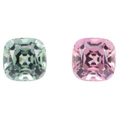 Pink Green Tourmaline Earrings Pair 10.49 Carat Loose Gems