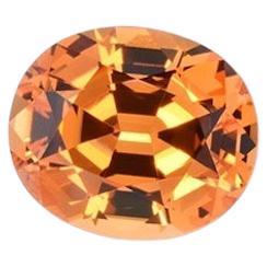 Modern Mandarin Garnet Ring Gem 3.33 Carat Oval Loose Gemstone