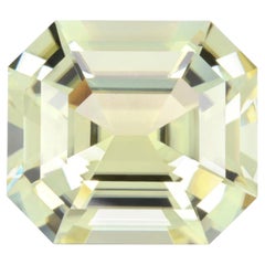 Greenish Yellow Tourmaline Ring Gem 17.54 Carat Unset Emerald Cut Loose Gemstone