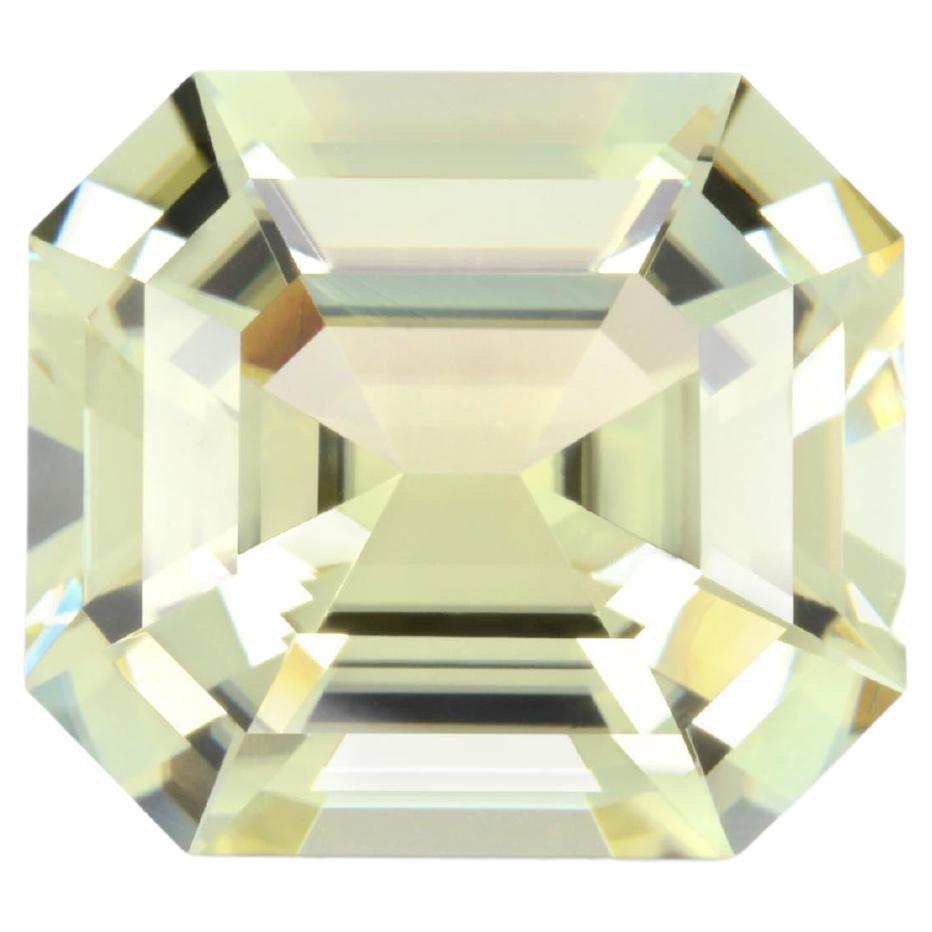 Greenish Yellow Tourmaline Ring Gem 17.54 Carat Unset Emerald Cut Loose Gemstone