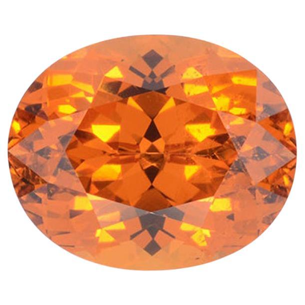 Oval Cut Mandarin Garnet Ring Gem 5.46 Carat Unset Oval Loose Gemstone