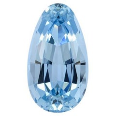 Aquamarine Necklace Ring Gem 8.66 Carat Antique Pear Shape Loose Gemstone