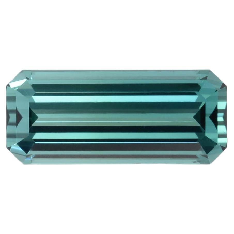 Blue Green Tourmaline Ring Gem 5.85 Carat Emerald Cut Loose Gemstone