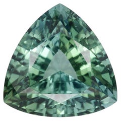 Green Tourmaline Ring Gem 3.77 Carat Trillion Loose Gemstone
