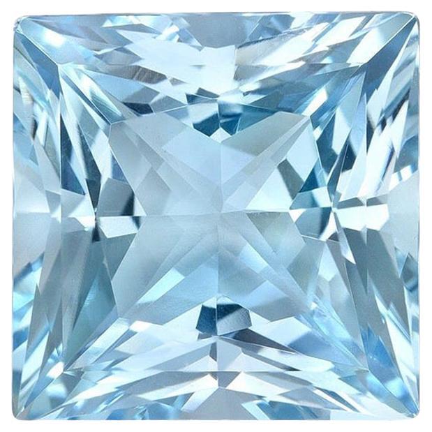 Modern Aquamarine Ring Gem 21.71 Carat Princess Cut Loose Gemstone For Sale