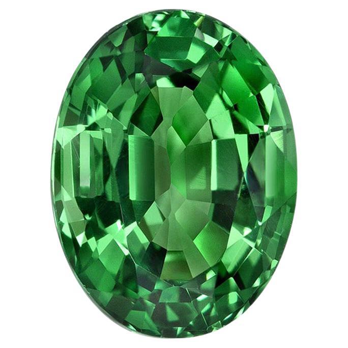 Bague en tsavorite taille ovale 1,55 carat, pierre précieuse non sertie