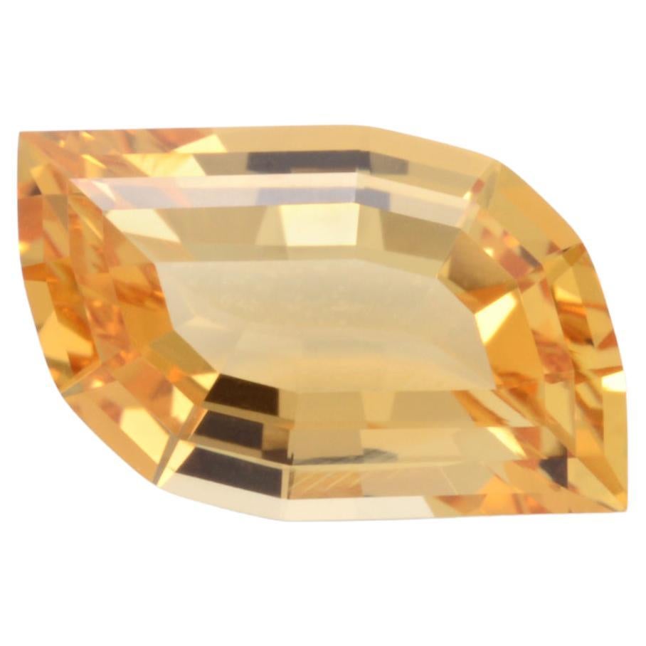 Imperial Topaz Ring Gem 2.68 Carat Leaf Loose Gemstone For Sale