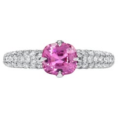 Unheated Burma Pink Sapphire Ring 1.19 Carats No Heat