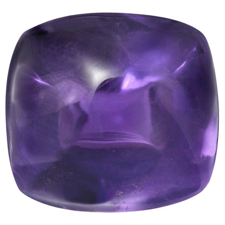Unheated Purple Sapphire Ring Gem 11.28 Carat Cushion Sugarloaf Cabochon Loose  For Sale