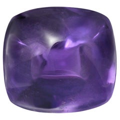 Vintage Unheated Purple Sapphire Ring Gem 11.28 Carat Cushion Sugarloaf Cabochon Loose 