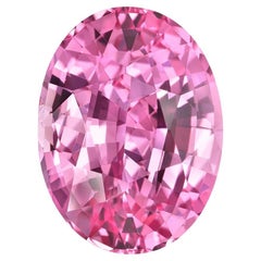 Unheated Pink Sapphire Ring Gem 3.19 Carat Oval Loose No Heat Gemstone