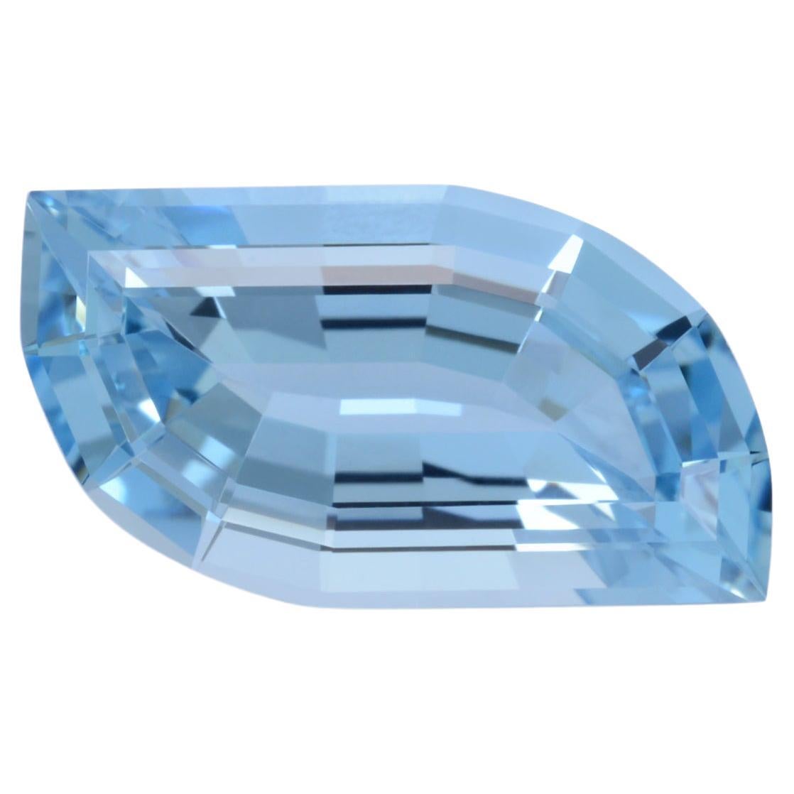 Aquamarine Ring Gem 5.35 Carat Leaf Shape Loose Gemstone