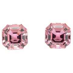 Pink Tourmaline Earring Gemstones 11.01 Carat Square Octagon Loose Gems
