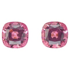 Pink Tourmaline Earrings Gemstone Pair 20.57 Carats Cushion Loose Gems