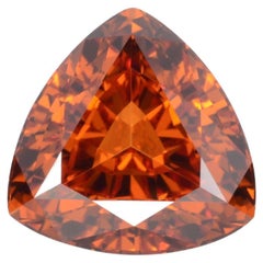 Mandarin Garnet Ring Gem 2.59 Carat Unmounted Trillion Loose Gemstone